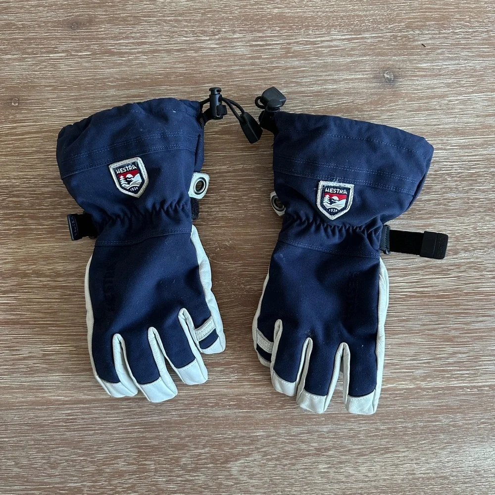 Hestra Army Leather Heli Ski Jr. Kids Ski Gloves